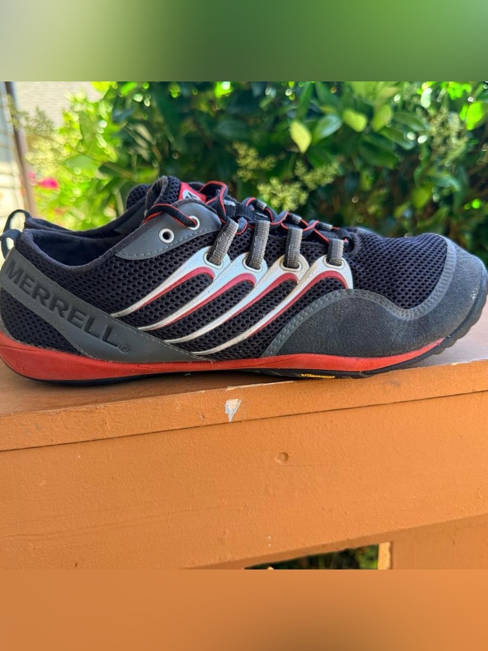 Merrell Black and Red Lightweight Trail Sneakers - Picture 2 of 7